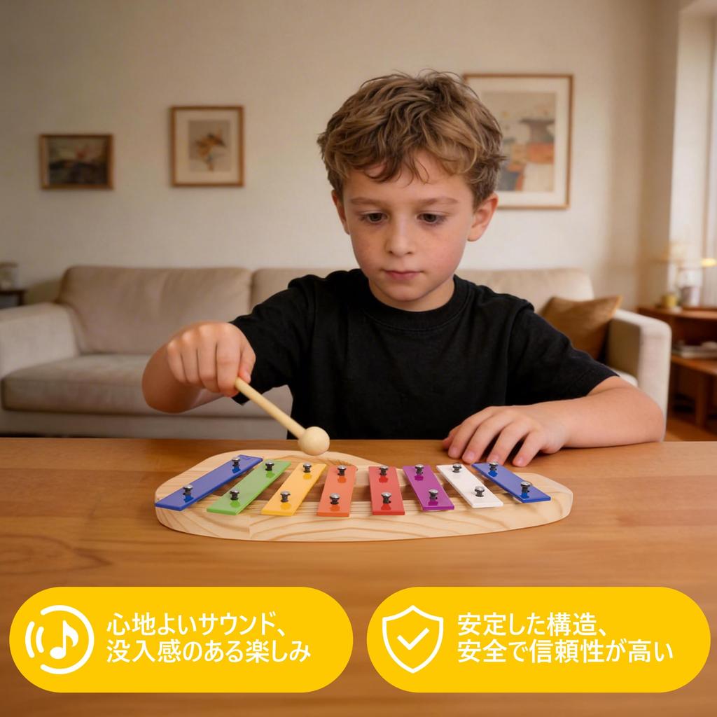 BQKOZFIN Colorful 8-Note Glockenspiel Orff Instrument Xylophone Percussion Music Gift with Mallet