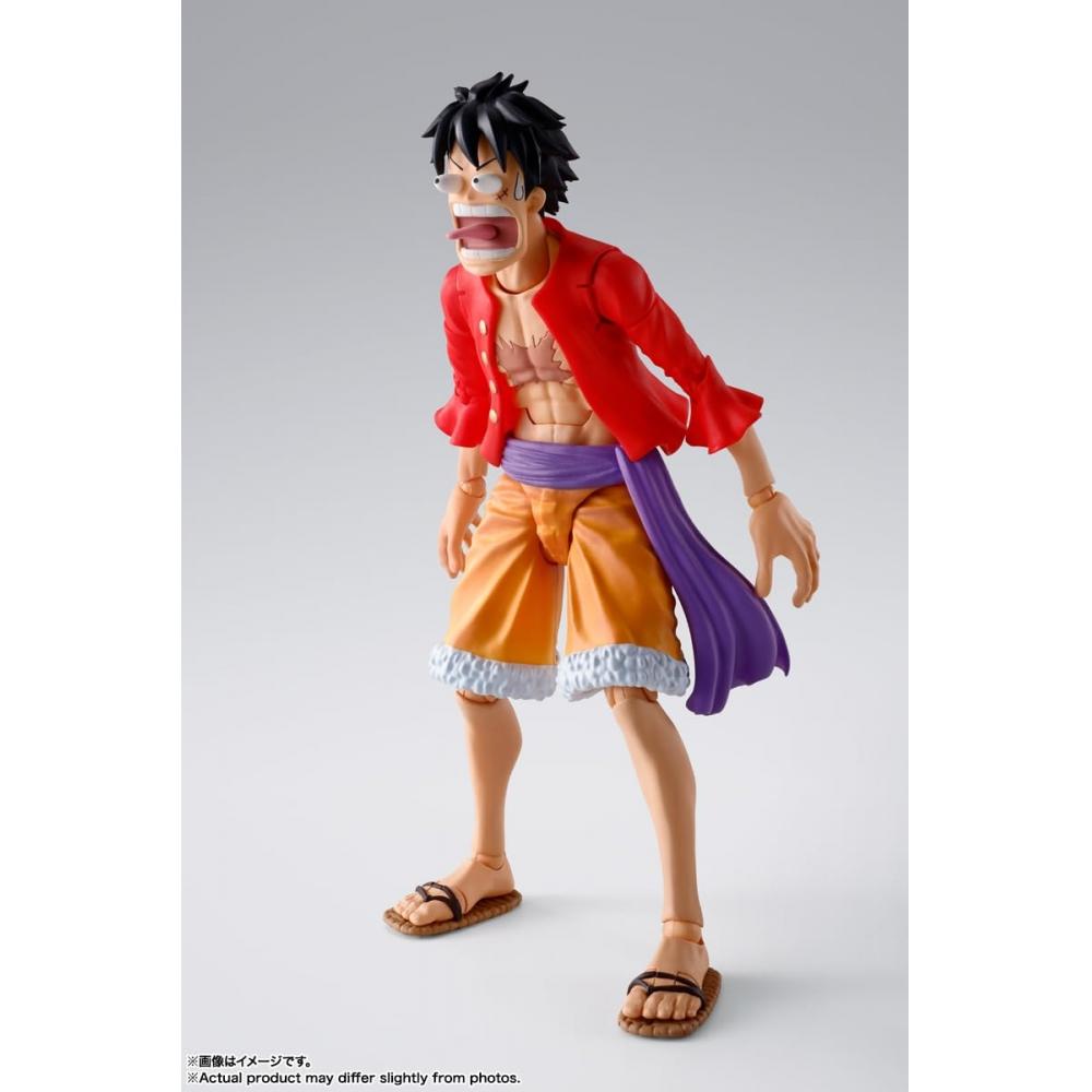 TAMASHII NATIONS BANDAI SPIRITS SHFiguarts ONE PIECE Monkey D. Луффи - Вторжение Онигасимы - Приблизительно. 145 мм подвижная фигурка из окрашенного АБС и ПВХ пластика