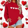 Женский повседневный пуловер с круглым вырезом и длинным рукавом с принтом ко Дню святого Валентина