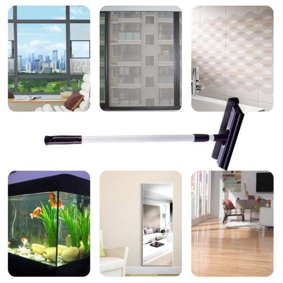 Многофункциональный скребок для окон, телескопический, со съемной длинной ручкой, двухсторонний скребок для окон, очиститель, инструмент для чистки, товары для дома