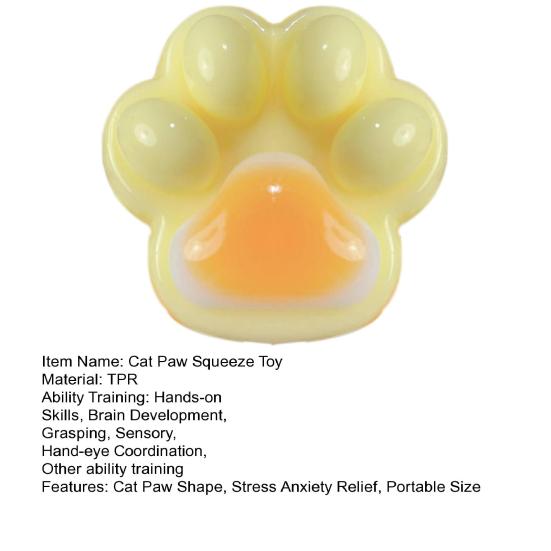 Желтая игрушка для снятия стресса «Кошачья лапка», сенсорная игрушка для детей и подростков