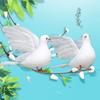 Cute Spreading Wings White Simulation Dove Adorable Photograph Prop Peace for Garden