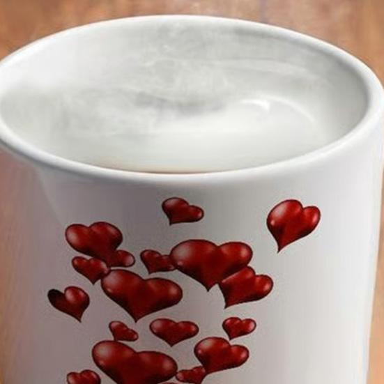 Кружка-сердце с меняющимся цветом 11 унций Магическая керамическая кружка раскрывает скрытый узор Кофейная кружка для горячих напитков Романтический подарок для любителей кофе и чая