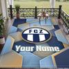 Custom Text Printed Rug FC Zürich Non Slip Floor Carpet For Home Room Decor