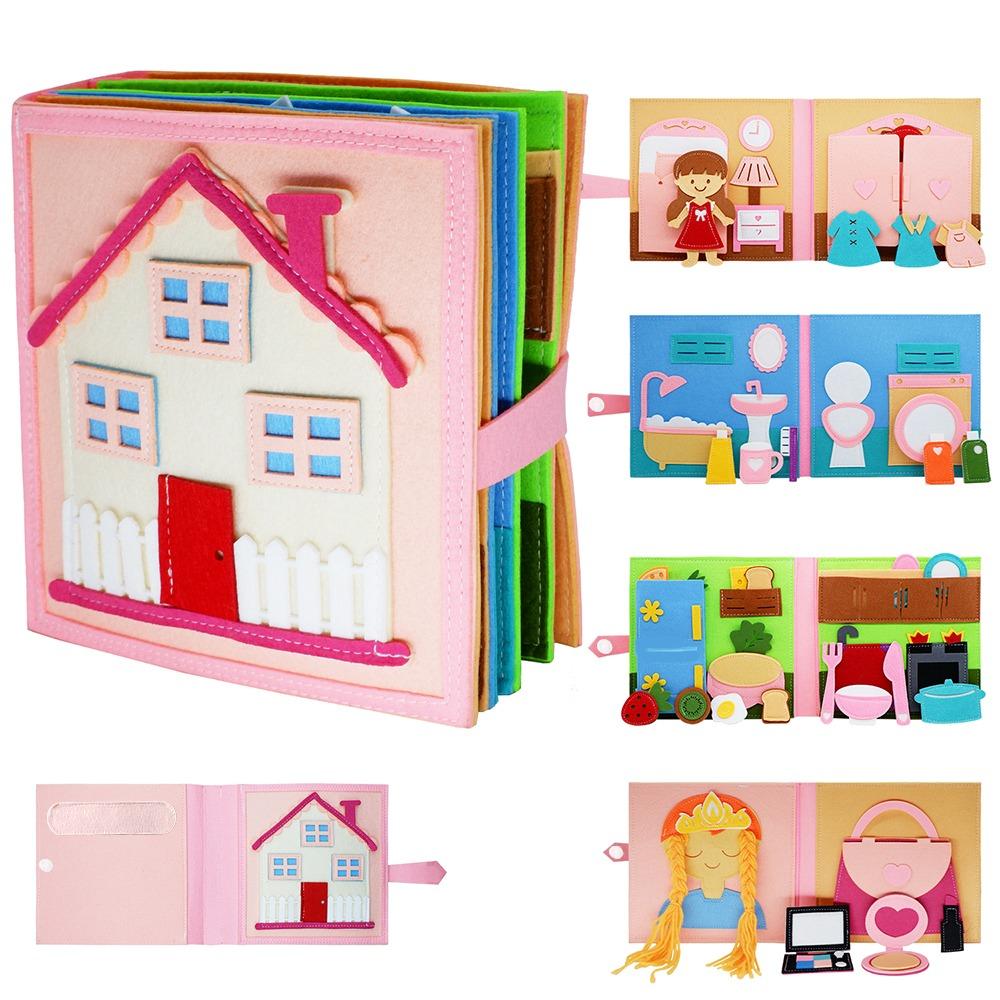 Life Skills Montessori Busy Book DIY Learning Toy Interactive Quiet Book for Toddlers Kids