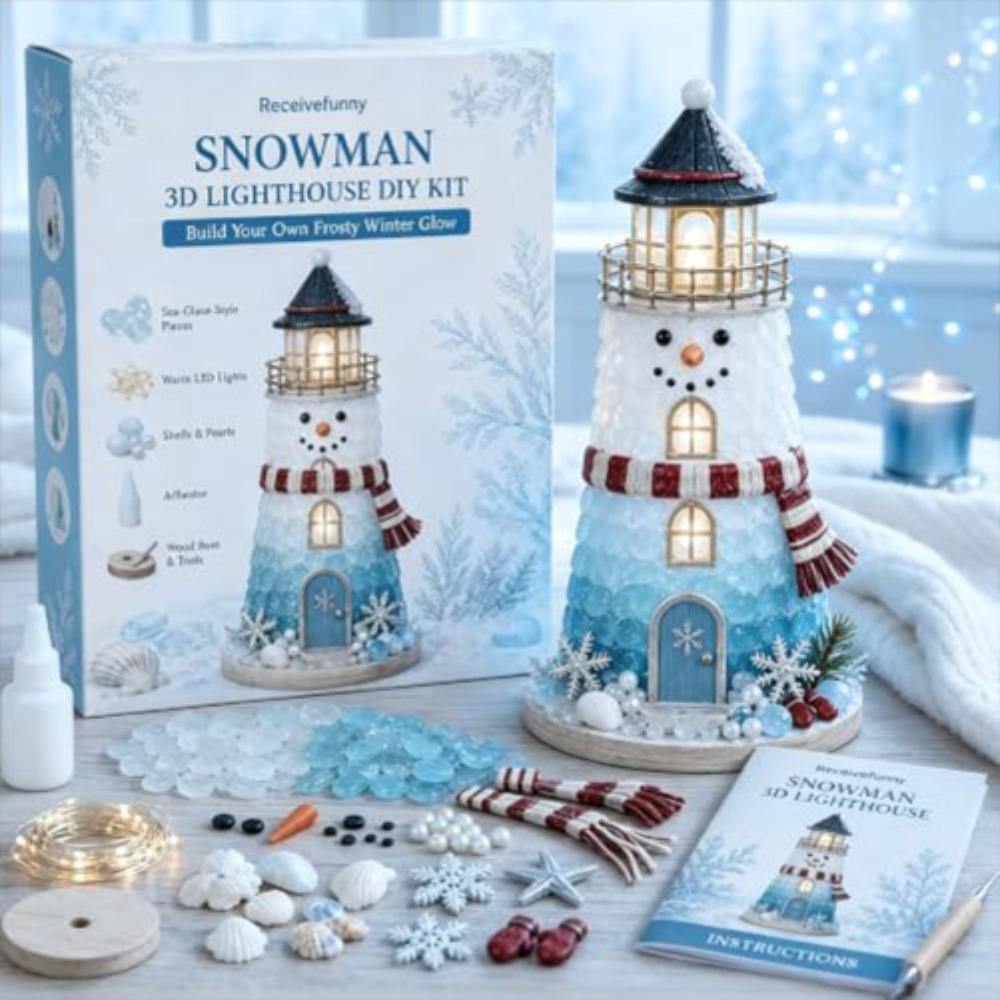 LED Lights Christmas Lighthouse Kit DIY 3D Christmas Craft Beginner-Friendly