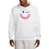Nike X Solo Collaboration Swoosh USA Olympic Series Logo Print Pullover Hoodie Men Hoodies White Old-Royal FN4416-100