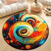 Современный абстрактный круглый ковер противоскользящий большой ковер для гостиной мягкий легко чистящийся украшение для спальни коврик для туалетного столика настраиваемый