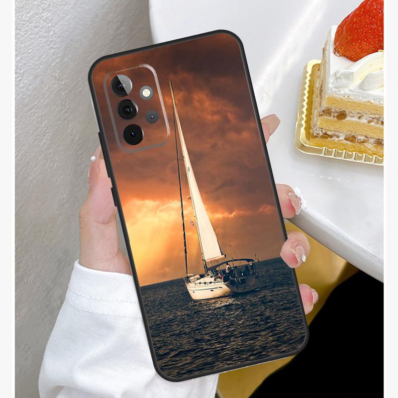 Чехол для парусной яхты Закат для Samsung Galaxy A55 A35 A15 A14 A34 A54 A73 A53 A33 A23 A13 A12 A32 A52 A51