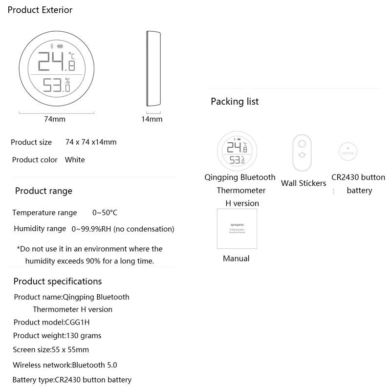Xiaomi Qingping Thermometer Hygrometer