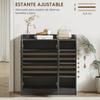 Narrow Shoe Cabinet, 2 Doors, Adjustable Shelves, for 12 Pairs, 83x30x90cm, Black