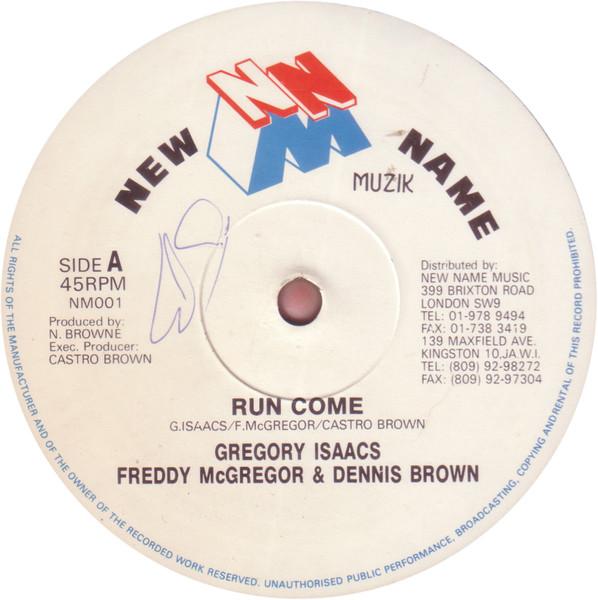 12-дюймовая пластинка GREGORY ISAACS / FREDDIE MCGREGOR & - Run Come NM001 New Name Muzik Ямайка Регги, Ска и Даб Б/У