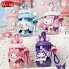 X&W 650 мл для Sanrio Kuromi Бутылка для воды Стакан с трубочкой с мультяшной крышкой Домашние портативные стаканы Для офиса Материал ПП Стакан для воды