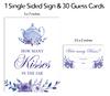Inkdotpot 1 Sign + 30 Cards How Many Kisses In The Jar White Floral Tea Party Bridal Shower Game