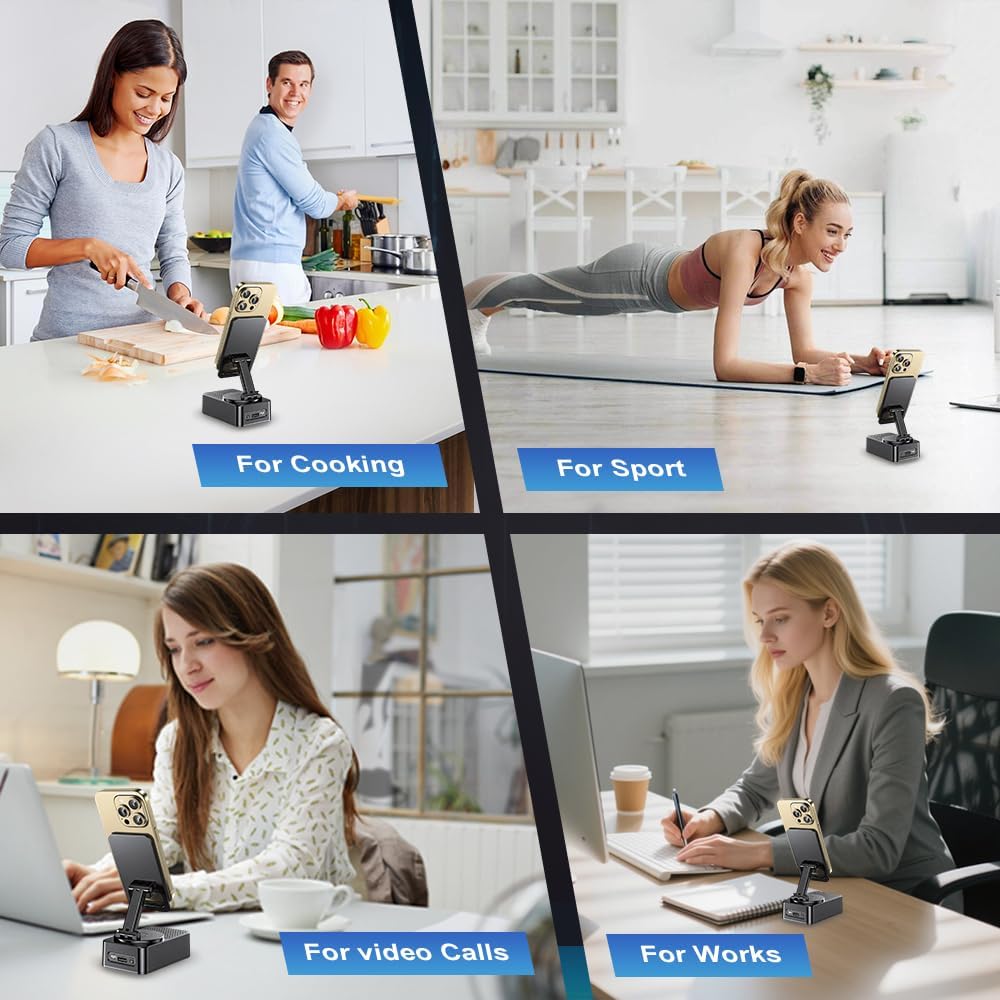 Three-in-one mobile phone stand combines a Bluetooth speaker, a mobile phone sensor speaker, and a mobile phone speaker stand with a high-capacity
