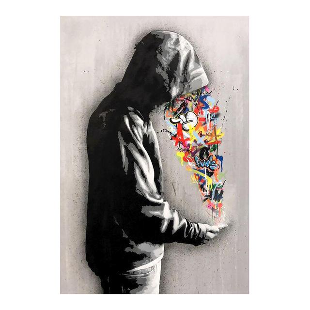 Граффити Бэнкси Абстрактная живопись на холсте Постеры и принты «Жизнь коротка, расслабься, уточка» Настенное искусство на холсте Домашний декор Без рамки