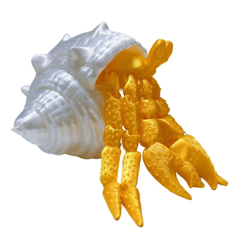 3D Printed Model Articulated Hermit Crab Movable Joints Cool Desktop Creative Ornament Fun Crafts Action Figures Toys Kid Aldult