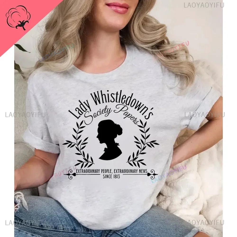 Funny Pink Unisex Cotton Tshirt Sprinkled Tea Lady Whiston Shirt Social Short Sleeve Tops Whistledown Retro Shirt Tv Show Tshirt
