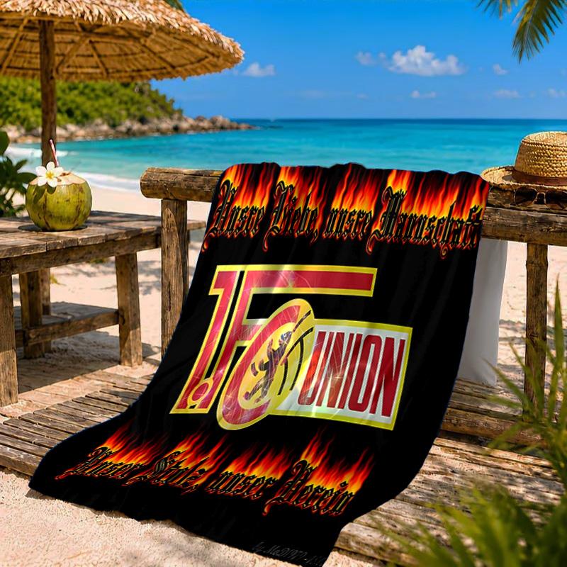 Union Football Emblem Beach Towel Microfiber Beach Towel, Lightweight and Quick-Dry, for Summer Travel, Swimming Pool Fan Birthday Gift