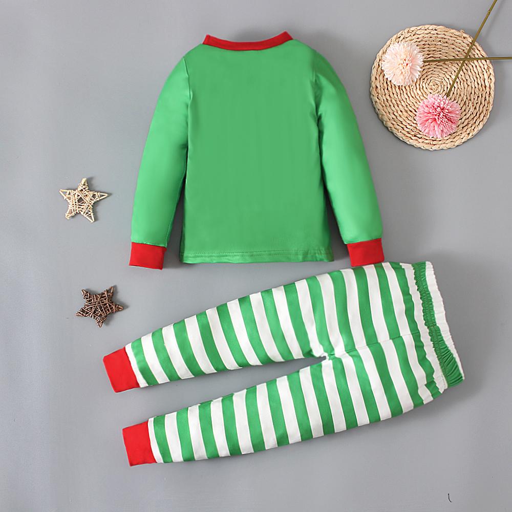 Рождественский Санта-Клаус, олень, динозавр, детская рубашка и брюки, пижамный комплект из 2 предметов для 2-7 лет