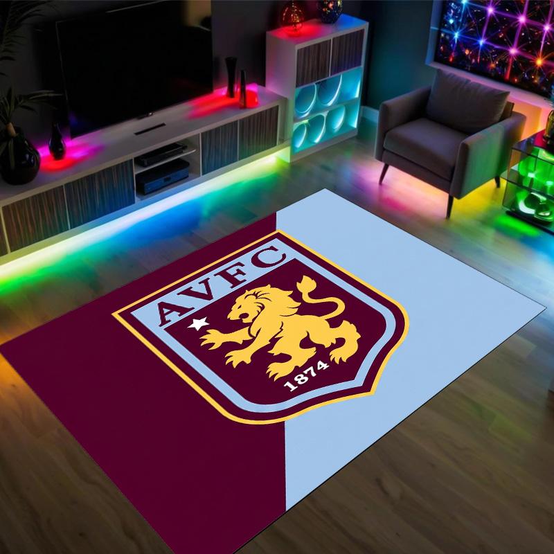 Футбольный дизайн Aston Villa Хрустальный бархатный ковер Уютный Не?Нескользящий ковер с принтом для спальни, гостиной, прихожей
