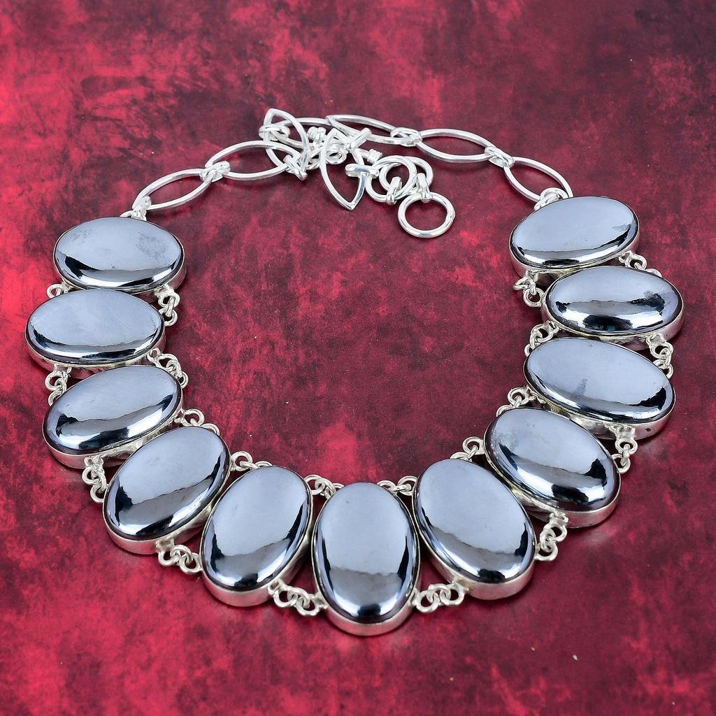 Natural Shungite Designer Necklace Handmade Jewelry, 925 Solid Sterling Silver Adjustable Chain Necklace Jewelry, For Thanksgiving