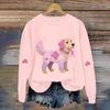 Breast  Sweatshirts For WomenRibbon Breast  Shirt Cute Dog Graphic  Long Sleeve Tops