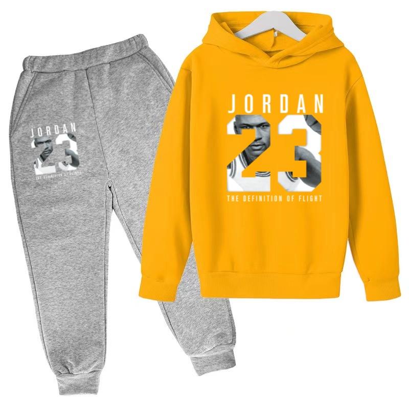 2026 Kids New Autumn Winter Casual Long Sleeve Pullover 2pcs Hoodie+Pants Tracksuit 3-12Yrs Girl Boy Basketball Coat Clothes Set