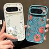 Color Flower Pattern Plain Color Soft Silicone Phone Case for Google Pixel 9 8 Pro Xl 8a Shockproof Matte Lens Protection Anti-Fall Cover