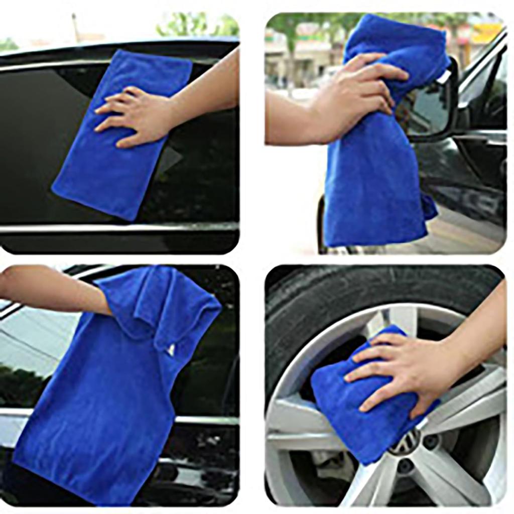 LUYING Car Wash Towel, Microfiber Cloth, Car Wash, Super Absorbent, Wiping Cloth, Dark Blue, Set of 5, 30x30