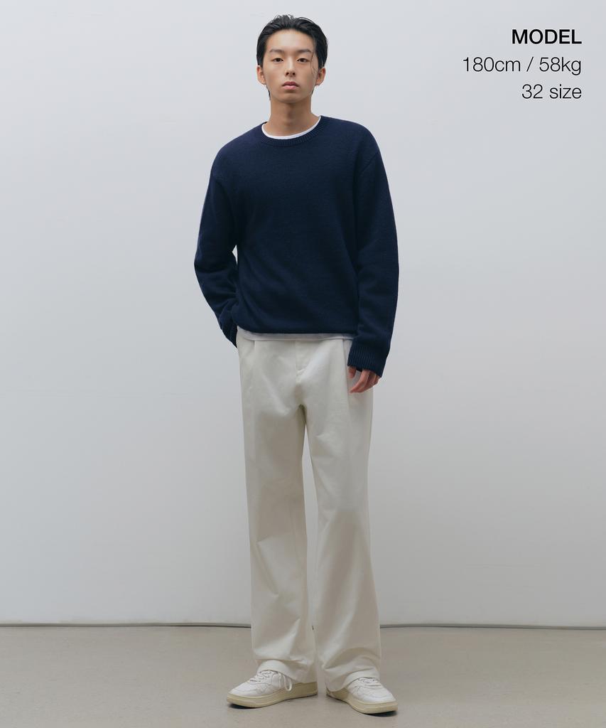 MUSINSA STANDARD Brushed One-Tuck Wide Chino Pants [Cream]