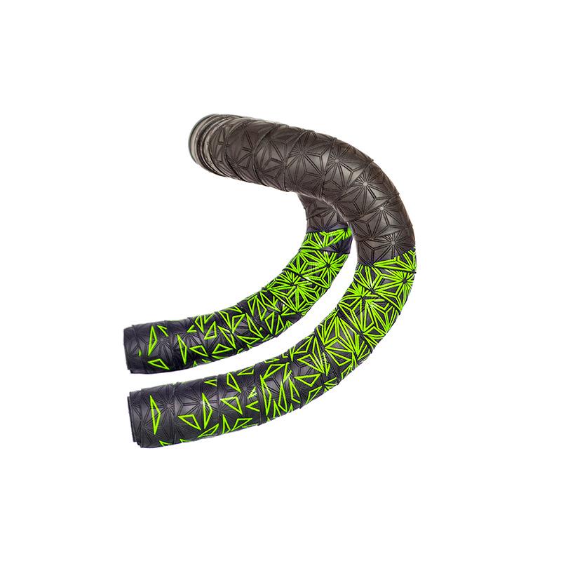 Амортизирующая градиентная лента для руля велосипеда с узором хризантемы - дышащая, двухцветная, износостойкая ПУ для шоссейных велосипедов.