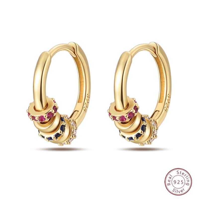 Серьги-кольца из серебра 925 пробы, минималистичные, золотые, круглые, модные, с застежкой-пряжкой с цирконием, свадебные украшения, подарок для женщин