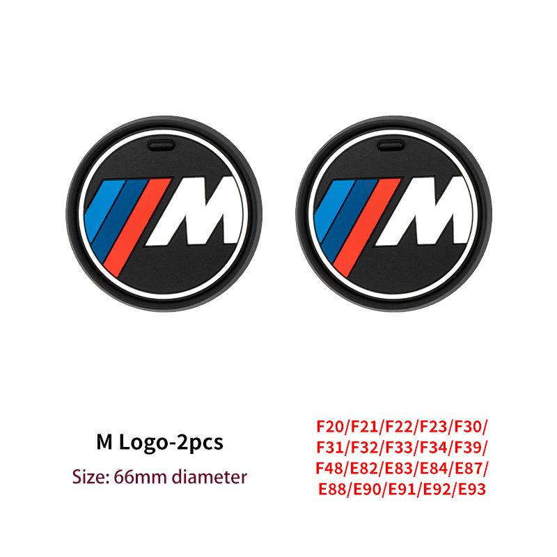 LHNJF1 Car Sticker 2PCS Car Coasters For BMW 5 Series G30 F10 G32 G20 G05 G01 G02 F20 F30 Silicone Cup Holder Coaster Center Console Ac