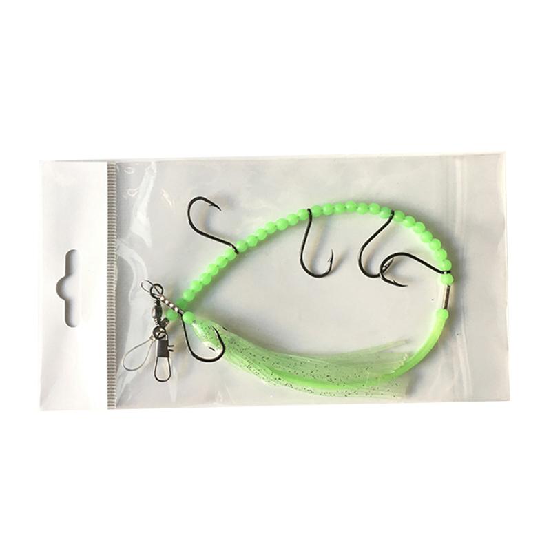 Крючки-стрингеры для морской рыбалки с наживкой Светящаяся в темноте наживка в виде кальмара с 5 крючками Крючки-стрингеры с проволокой Осьминог