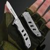 Small Folding Exacto Knife With 10pcs Extra Blades Keychain EDC Pocket Box Cutter Mini Replaceable Razor Blades Utility Knives