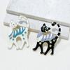 Dripping Cat Brooch Men and Women Cartoon Cute Animal Clothing Accessories Corsage Silk Scarf Buckle Clothes Anti-light Pin