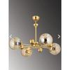 Nairobi 4-Set Gold Case Yellow Globe Glass Chandelier