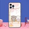 Чехол Персик и Кот Гома для iPhone 16 15 13 11 14 Pro Max 12 Mini Plus XR X XS Max Силиконовый Чехол для Телефона