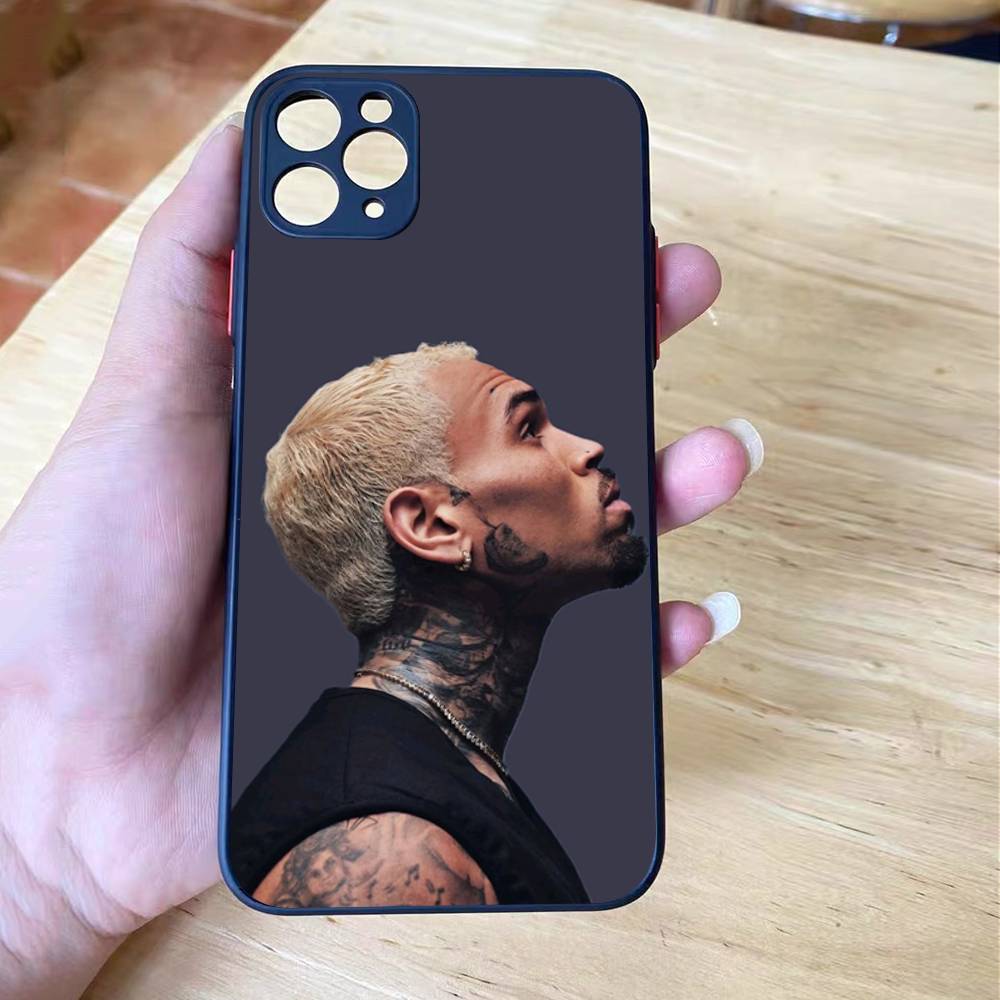 Чехол для телефона C-Chris Brown 11 с матовым покрытием для iPhone 16 15 14 11 12 13 Mini Pro Max X XR XS ударопрочный