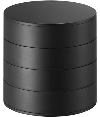 Yamazaki Подставка для аксессуаров 4-ярусная Черная Ш10 x Г10 x В10см Tower с крышкой Футляр для аксессуаров Хранение аксессуаров 4069 Прибл.