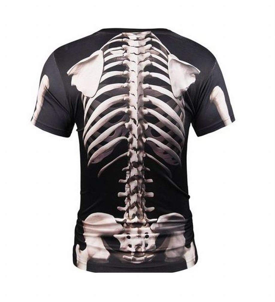 Skeleton Style Funny 3D Print Bone Skeleton Cosplay Joke Goods [Honesty Mouth] T-Shirt X-ray Men's (L)