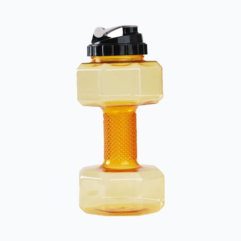 Fitness Dumbbell Shaped Water Bottle, Fillable Plastic Weight Training Dumbbell Cup, Large Capacity Outdoor Sports Drinking Flask