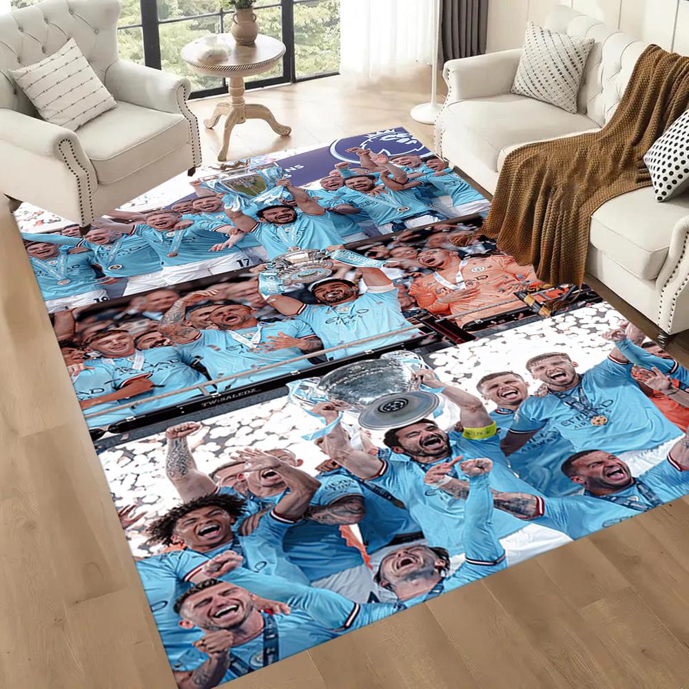 Manchester City Floor Rug Office Rug Suitable For Hallway Decorate Room Kitchen Foyer Antislip Carpet Anime Office Decor