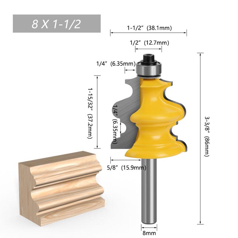1 шт., 8 мм, хвостовик, архитектурное формование, перила, фреза, корпус, основание с ЧПУ, деревообрабатывающие фрезы, фреза для лица