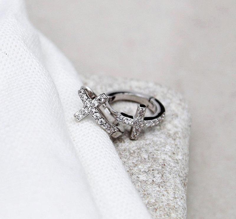 Серьги, Цирконий Крестовина Ухо Пряжки Ins Стиль Ниша Дизайн Серьги Модные Серьги