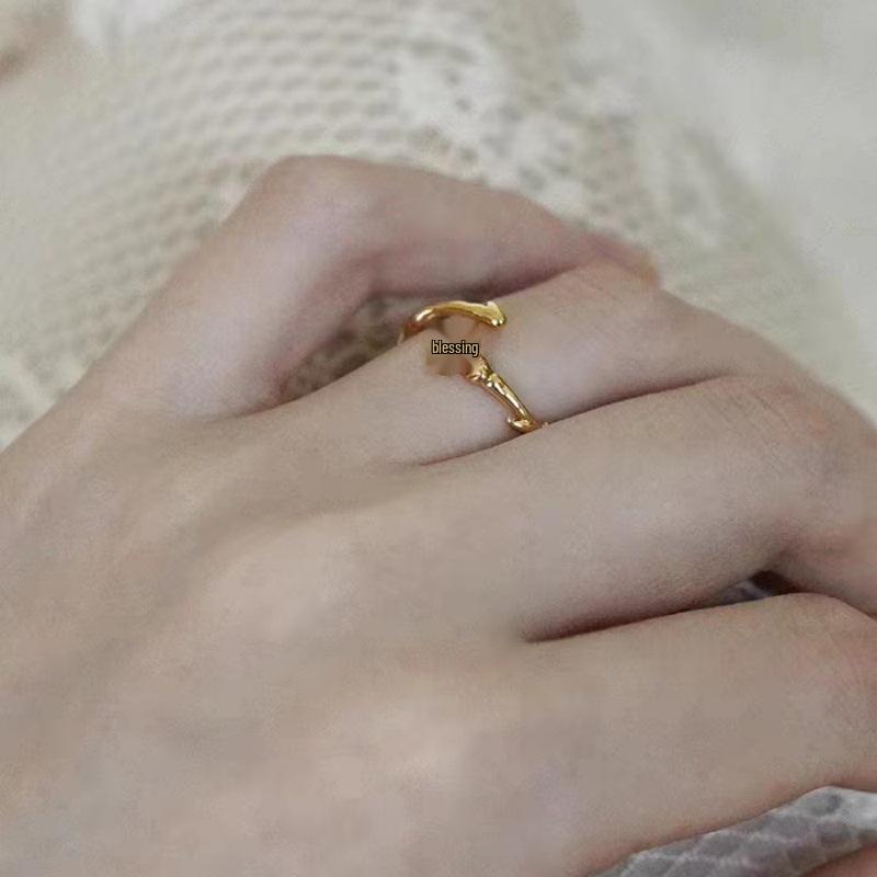 Корейское минималистичное кольцо-змея - Модное открытое кольцо в холодном стиле для женщин