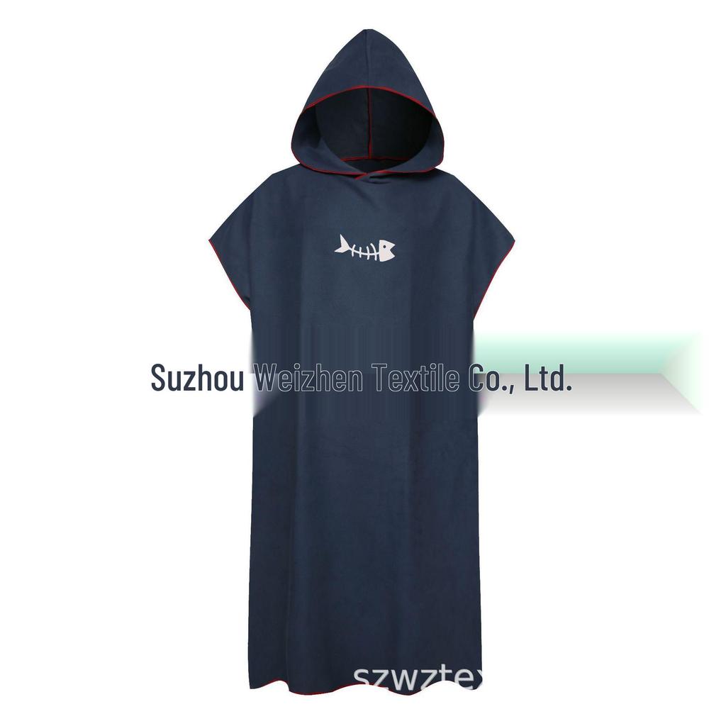 Двустороннее флисовое пляжное пончо: Носимый халат-полотенце для пляжа и дайвинга.