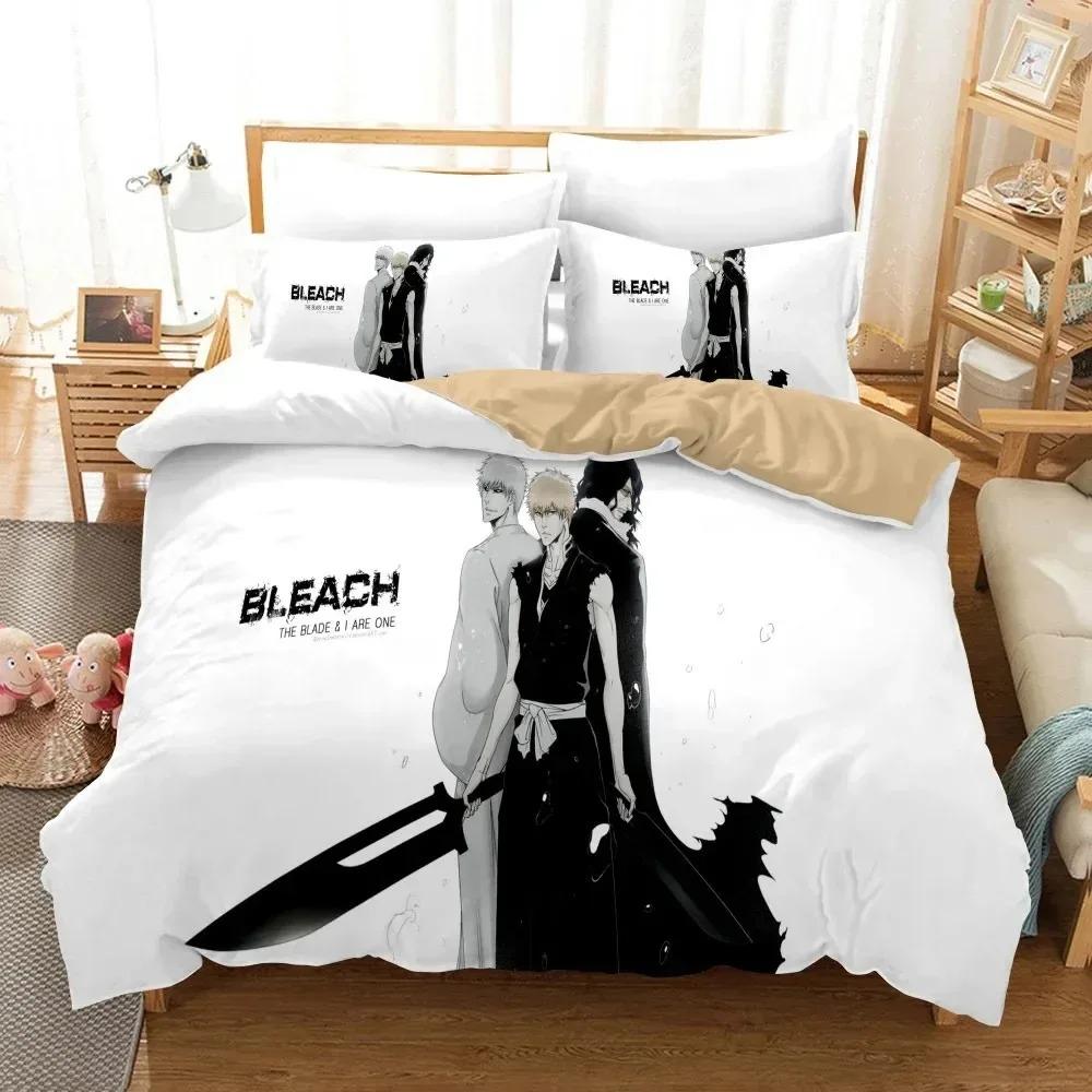 Anime Bleach Toushirou Ichigo Duvet Cover Pillowcase Bedding Collection Double Twin Full Queen King Adult Kids Bedclothes Quilt Cover