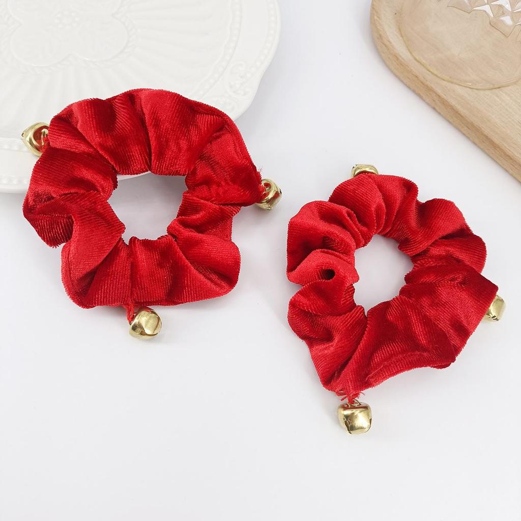 European and American Christmas Style Velvet Bell Scrunchie Hair Accessory